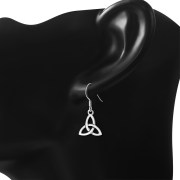 Small Silver Celtic Trimity Flat Knot Earrings, ep252
